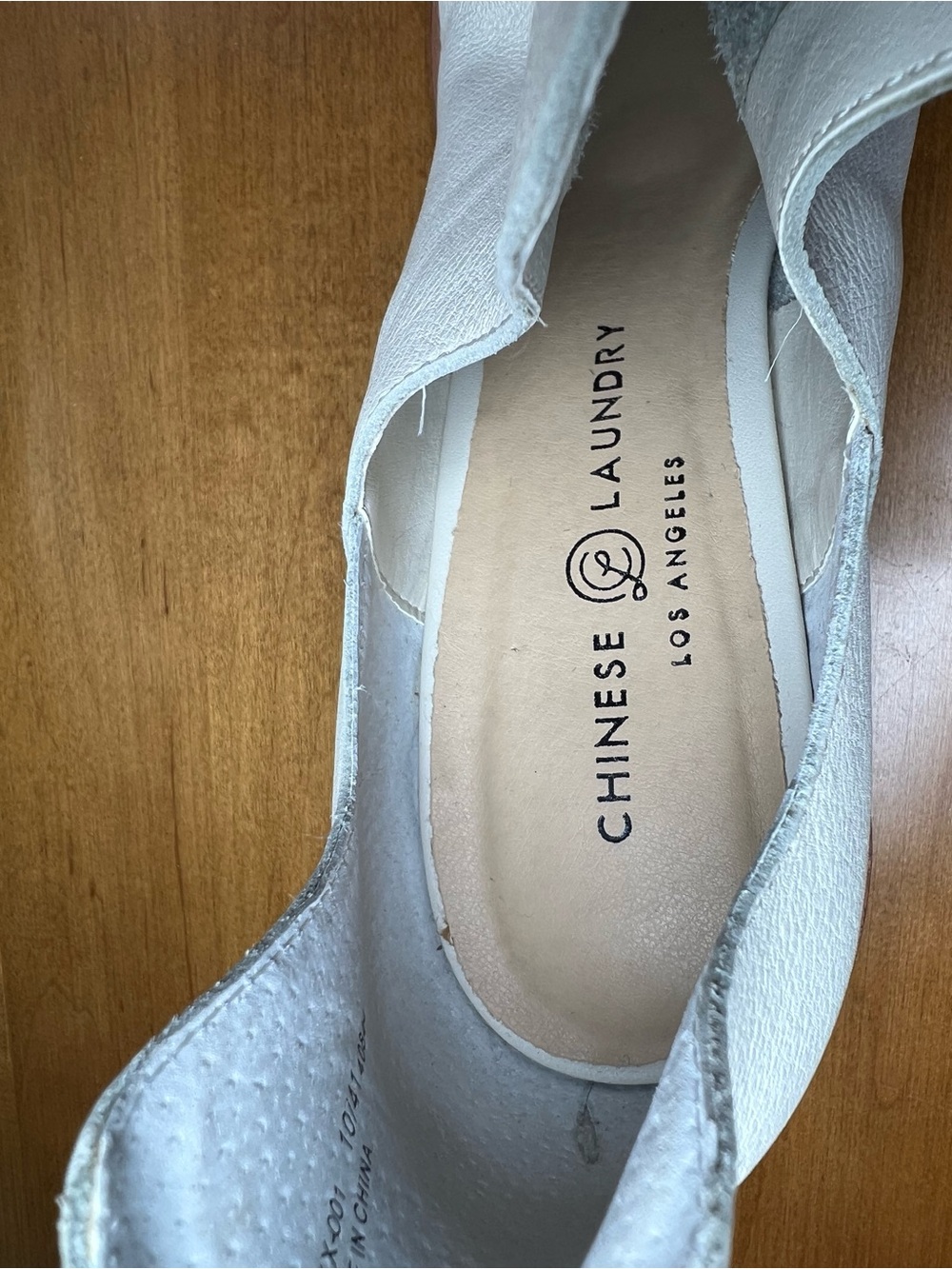 Chinese Laundry Ivory Leather Peep-Toe Booties - Picture 7 of 7